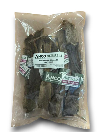 Anco Naturals Hairy Red Deer Sticks BULK DEAL 10x