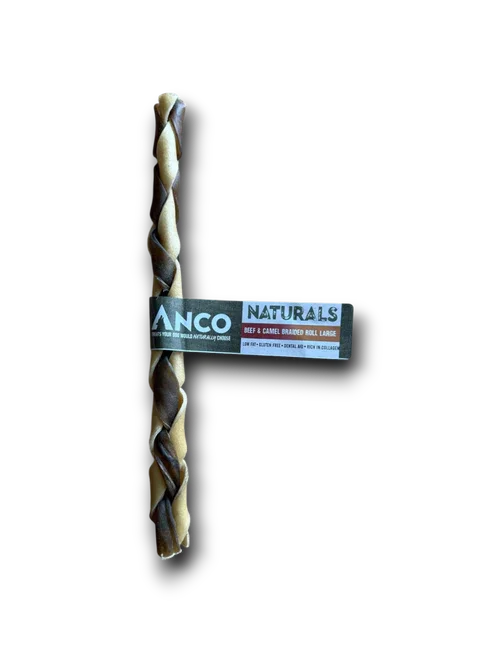 Anco Naturals Beef and Camel Braided Roll Medium BULK DEAL x 40