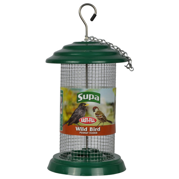 Supa Easy Fill Plastic Fortress Peanut Feeder Green 20cm
