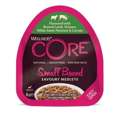 Wellness CORE Dog Wet Small Breed Adult Savoury Medleys Chicken, Duck, Peas and Carrots Recipe 85g X 12