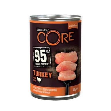 Wellness CORE Dog Wet 95% Single Protein Turkey with Kale Recipe 400G X6