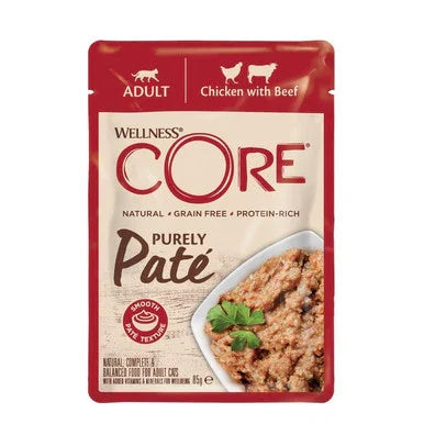 Wellness CORE Cat Wet Adult Tender Cuts Salmon and Tuna in Savoury Gravy Recipe – Case of 24 x 85g