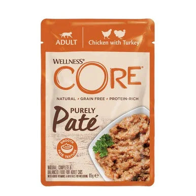 Wellness CORE Cat Wet Adult 98% Duo Protein Chicken with Salmon – Case of 12 x 85g