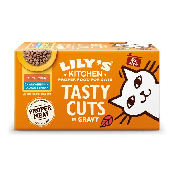 Lilys Kitchen Cat Tasty Cuts Mixed Multipack 4x85g