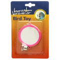 Boredom Breaker Budgie & Canary Round Mirror W/bell 3"