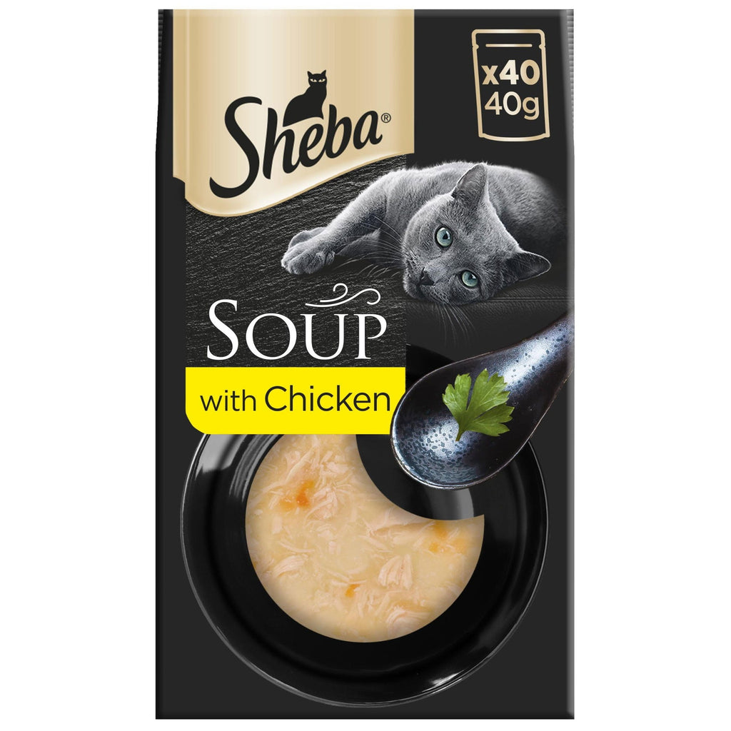 SHEBA Classics Soup Adult Wet Cat Food Pouch with Chicken Fillets 4 x 40g