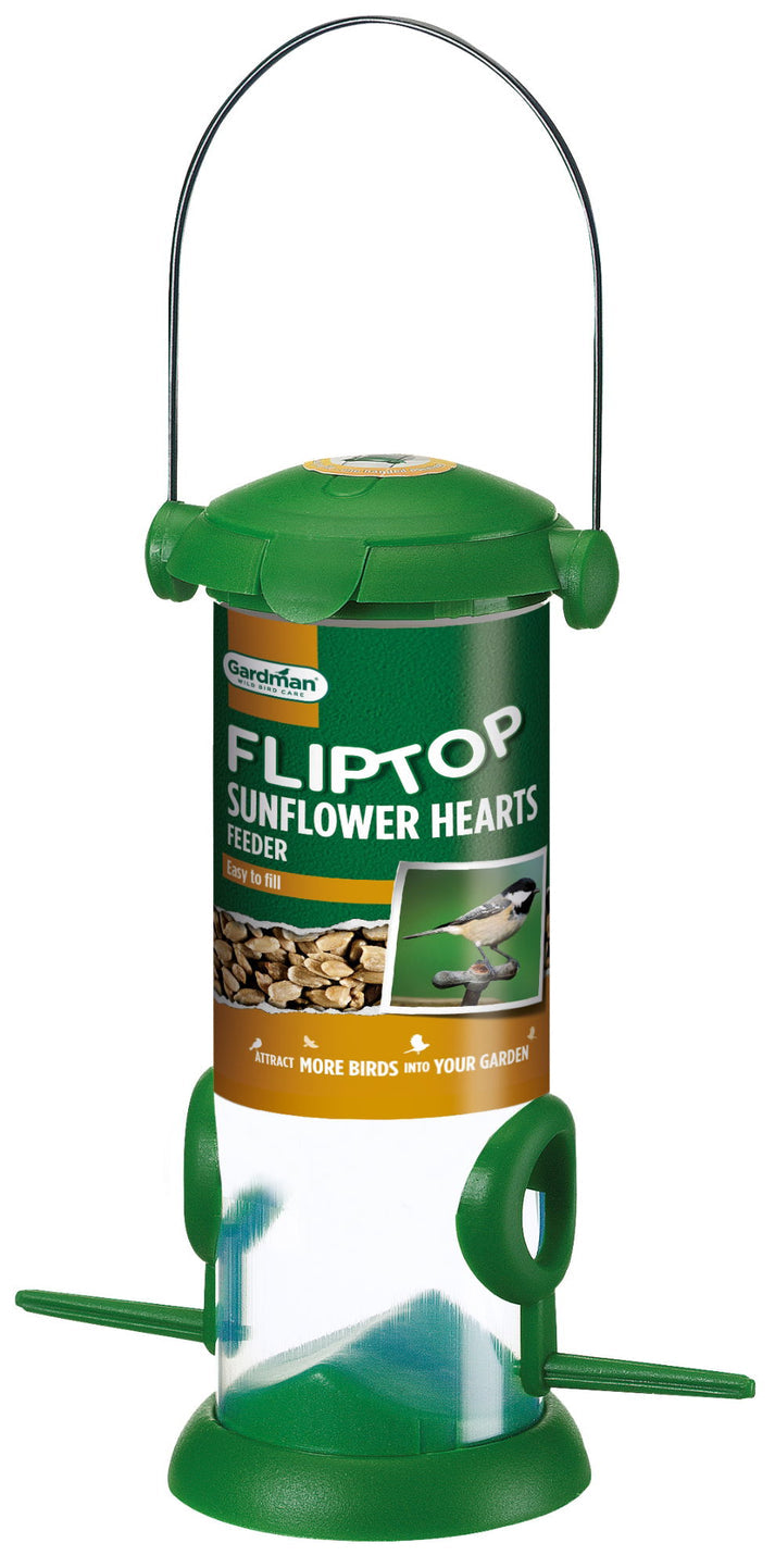 Gardman Flip Top Sunflower Heart Feeder (WITH 1KG SUNFLOWER HEARTS)