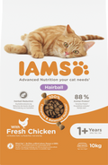 IAMS Advanced Nutrition Hairball Cat Food with Fresh Chicken – 10kg / 800g