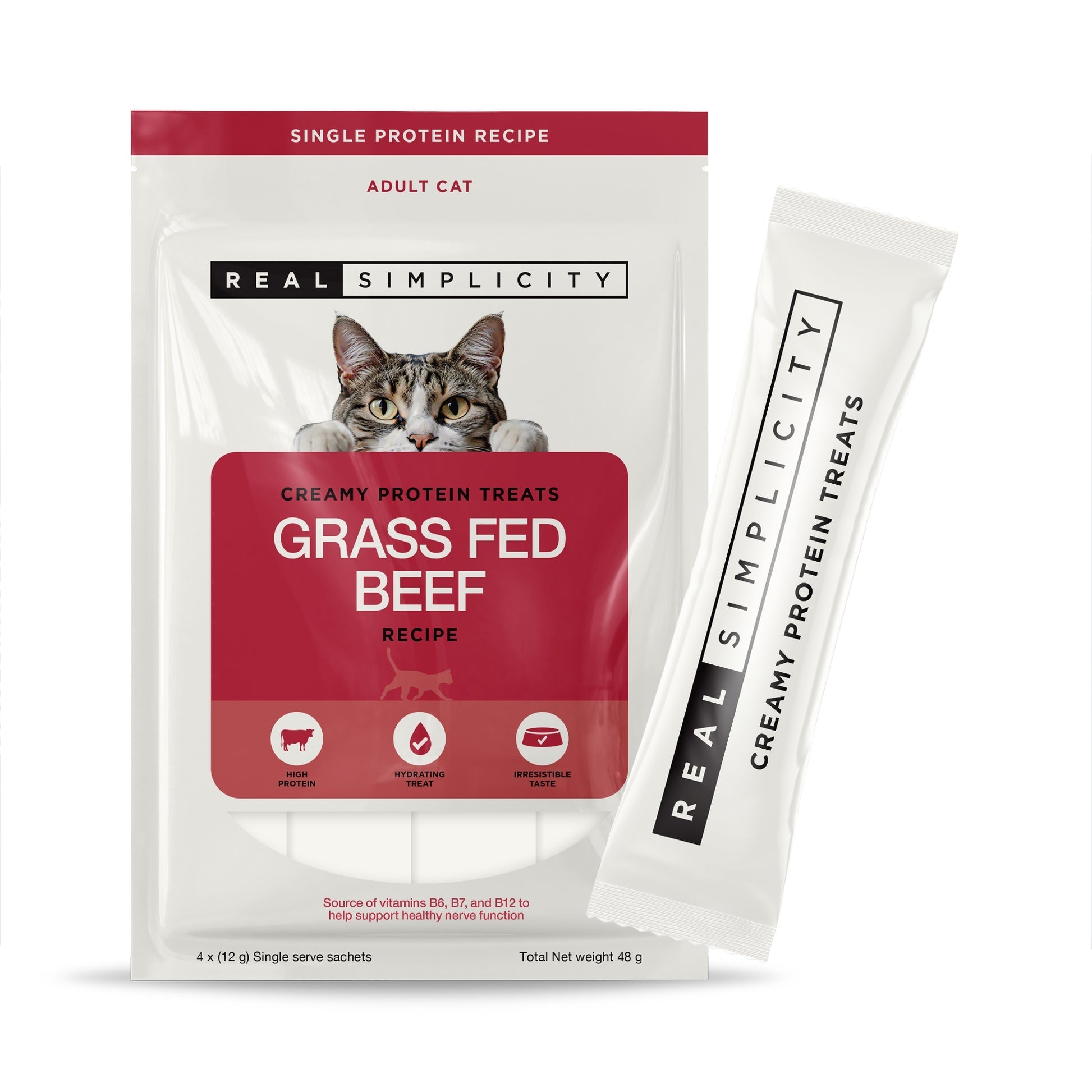 Real Simplicity Creamy Protein Treats Grass Fed 4x12g