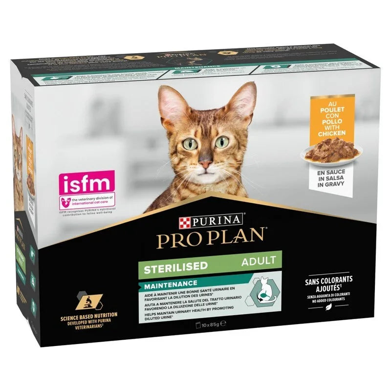 Pro Plan Adult 1+ Sterilised Maintenance with Chicken Gravy Pouches 85g