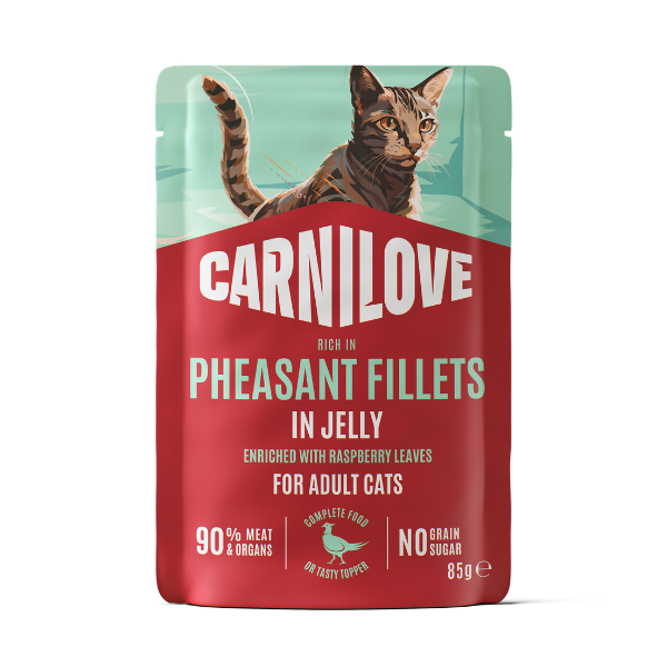 Carnilove Jelly Pheasant with Raspberry Leaves Cat Pouch 85g