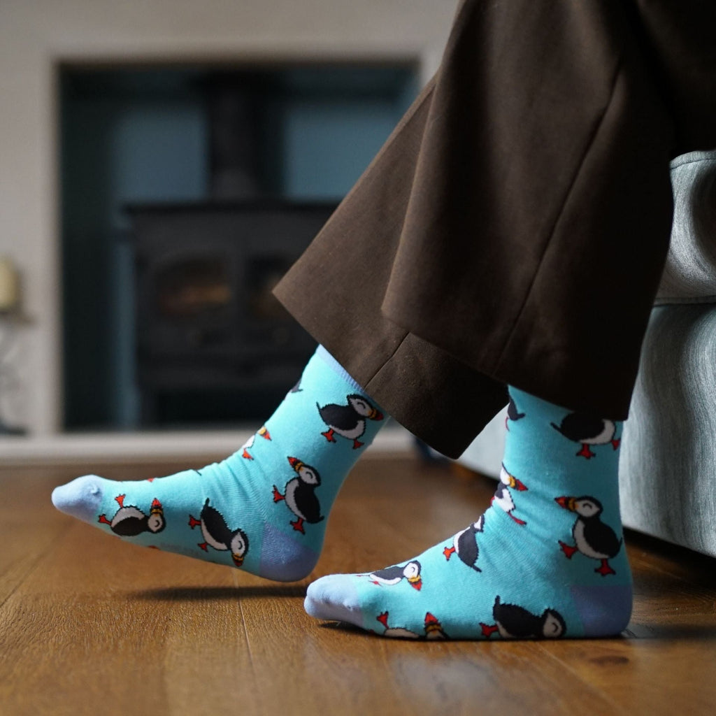 Save the Puffins Bamboo Socks