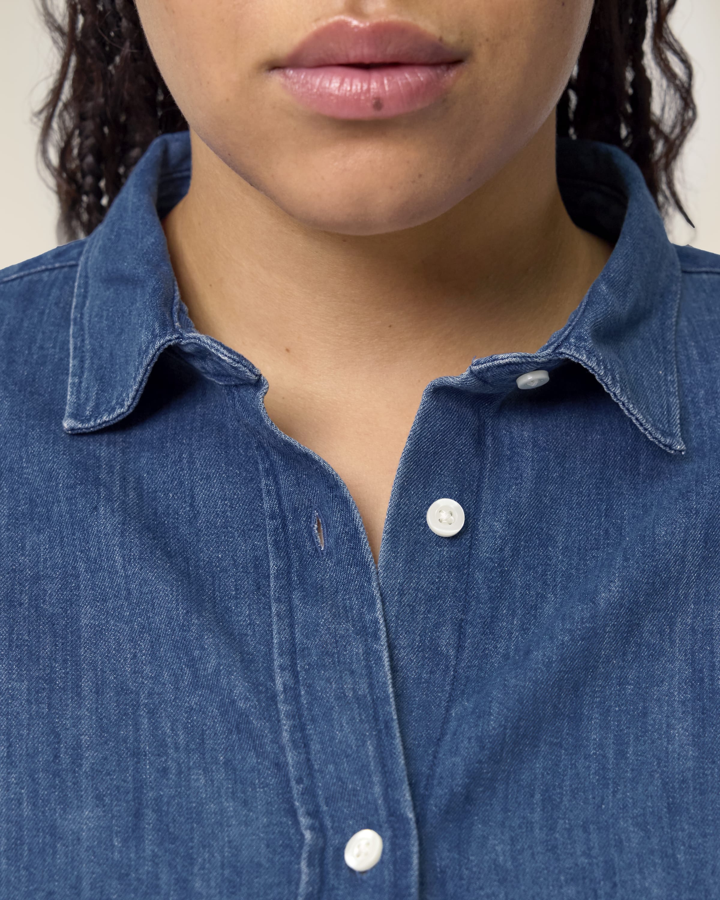 Organic Cotton Long Sleeve Denim Shirt: Womens