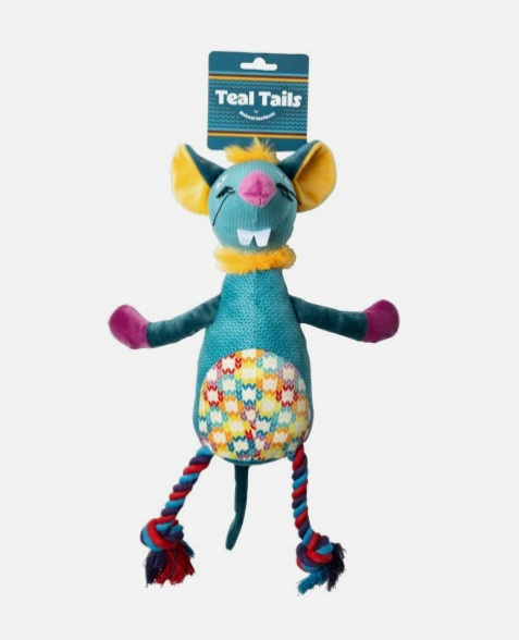 Animal Instincts Teal Tails Tim Mouse Plush
