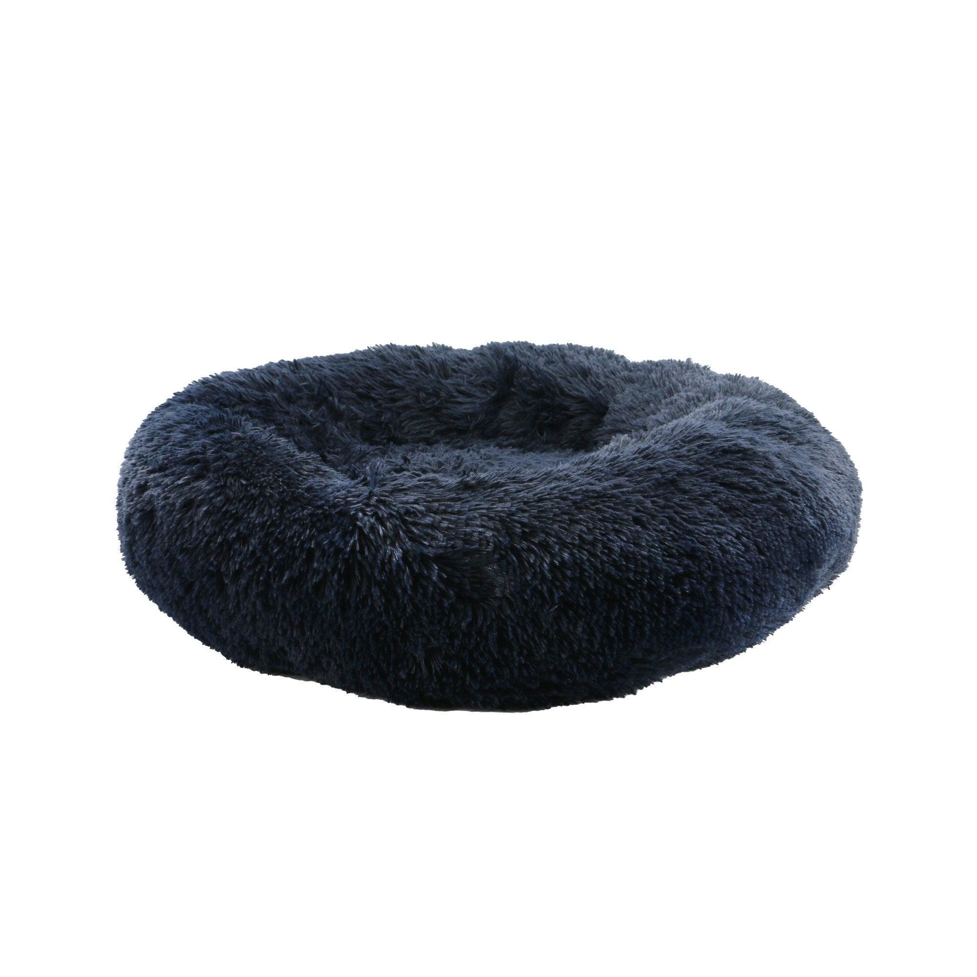 Ancol Sleepy Paws Super Soft Plush Donut Bed Navy 70cm