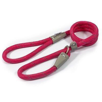 Ancol Viva Rope Reflective Slip Lead Pink 12mm x 1.2m