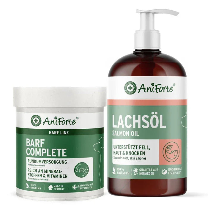AniForte® Raw Feeding Bestsellers Bundle - Canine Complete (Formerly BARF Complete) with Salmon Oil 500ml