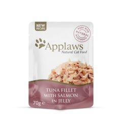 Applaws Cat Pouch Tuna Fillet with Salmon in Jelly, 16 x 70g