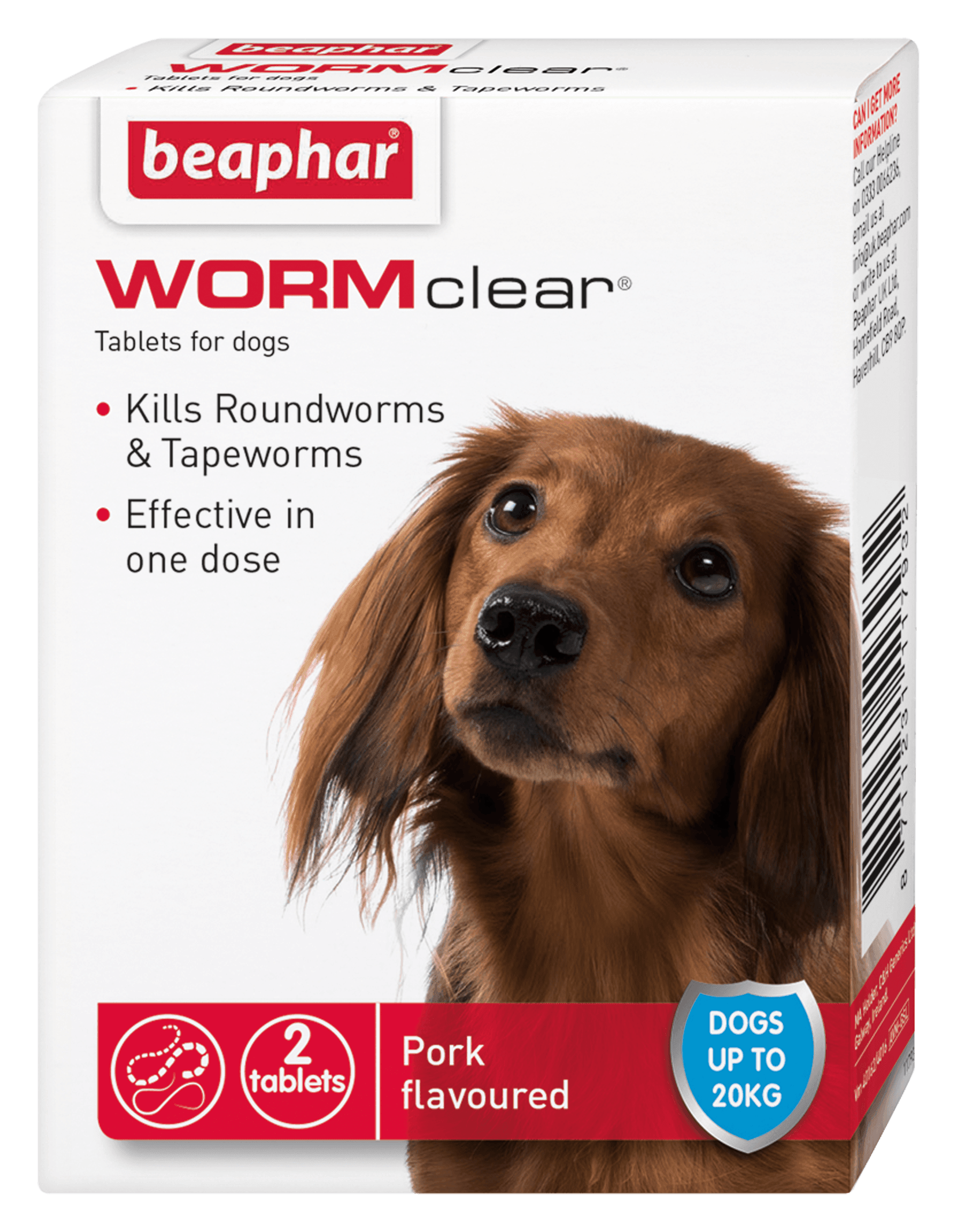 Beaphar WORMclear Dog to 20kg 2 tabs