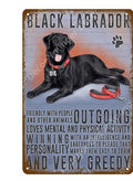 Black Labrador Dog Tin Sign