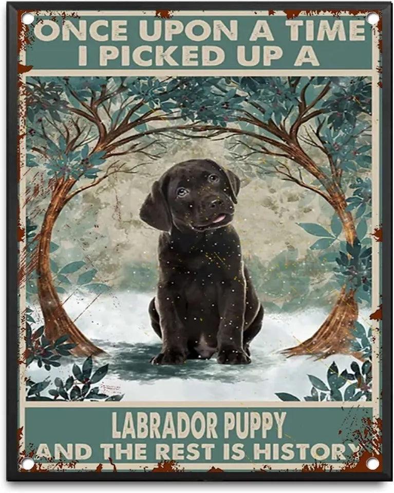 Black Labrador Tin Sign