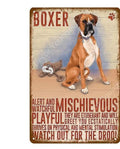 Boxer Dog Tin Sign