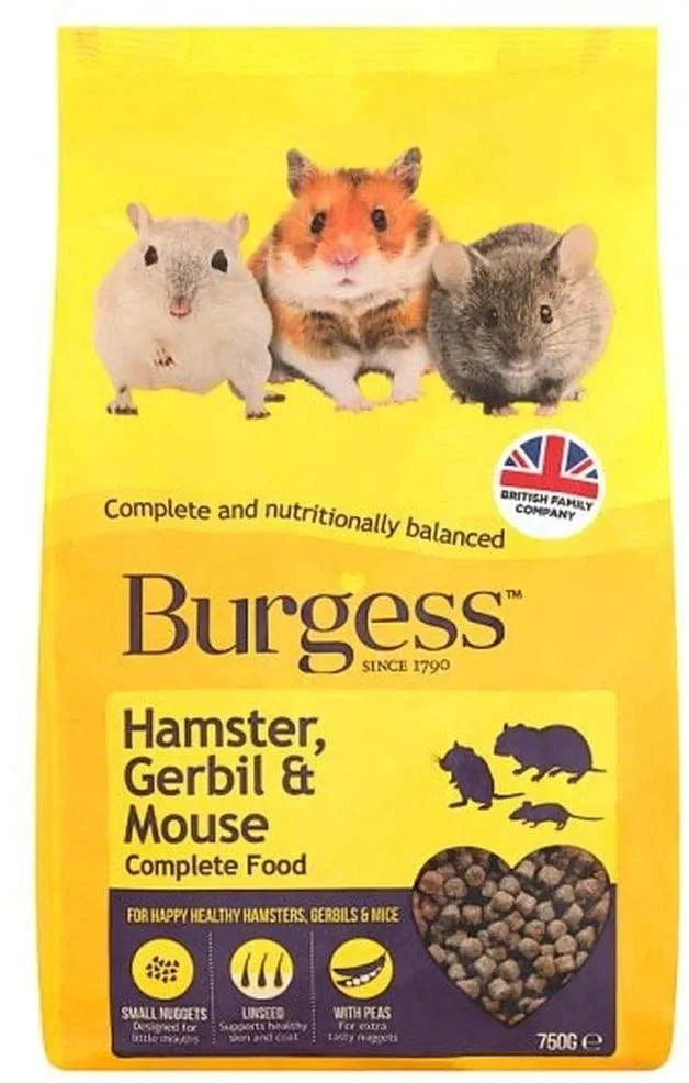 Burgess Hamster Gerbil & Mouse Pellets 750g