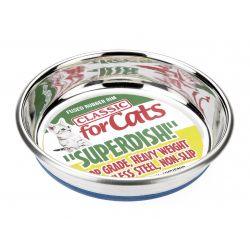 Classic Non Slip Cat Stainless Steel Superdish, 6"