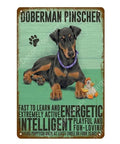 Doberman Dog Tin Sign
