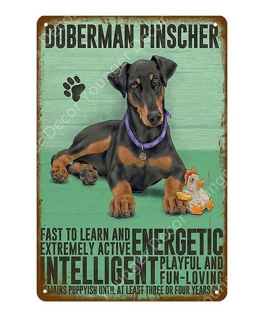 Doberman Dog Tin Sign