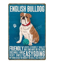 English Bulldog Tin Sign