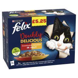 FELIX AS GOOD AS IT LOOKS DOUBLY DELICIOUS Countryside Selection in Jelly 48 PACK