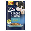FELIX AS GOOD AS IT LOOKS Tuna in Jelly 3 FOR £1.59