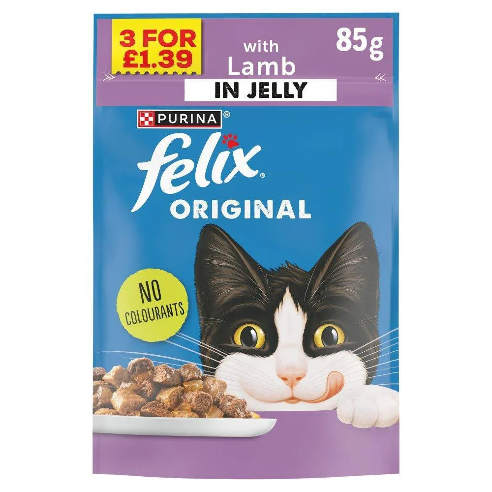 FELIX ORIGINAL Lamb In Jelly Wet Cat Food Price Marked, 24 x 85g