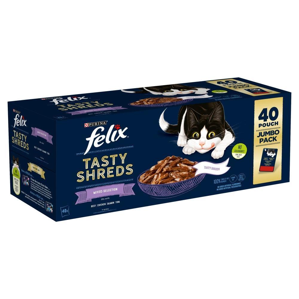 Felix Tasty Shreds Mixed Selection in Gravy Pouches 80g