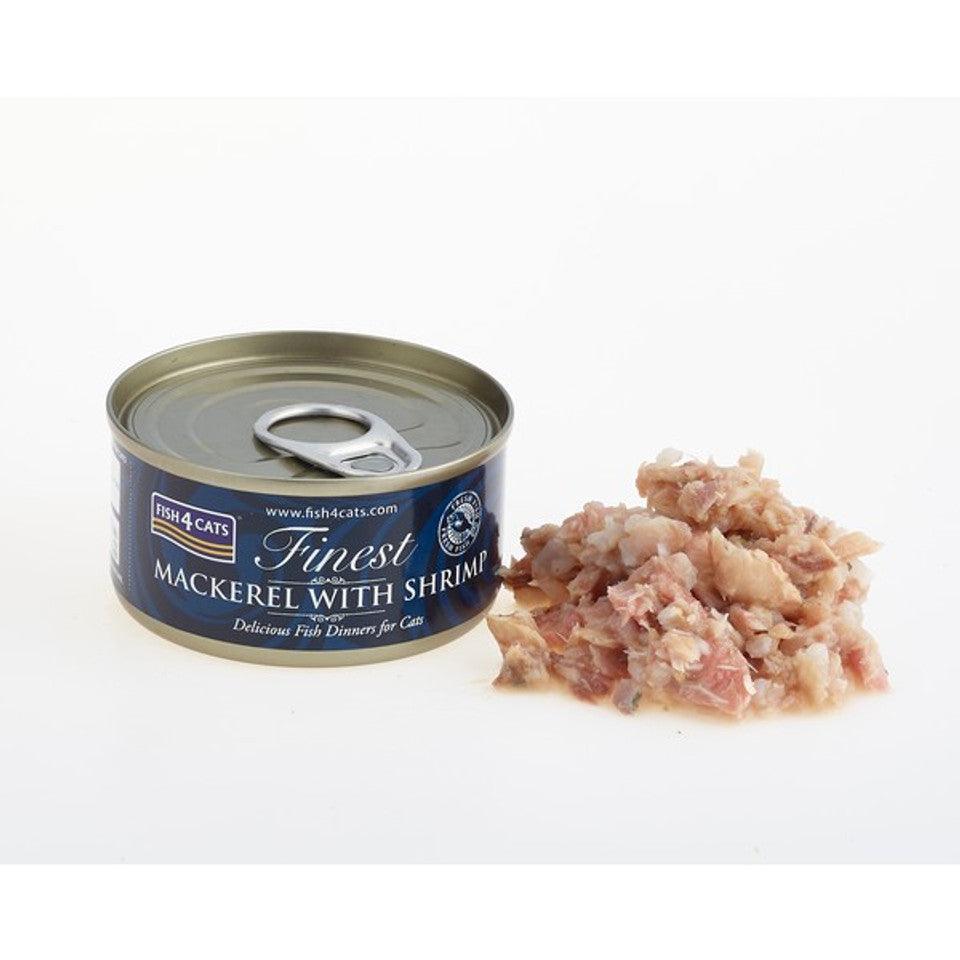 Fish4Cats Finest Mackerel With Shrimp BUY 9 GET 1 FREE! 70g x 10