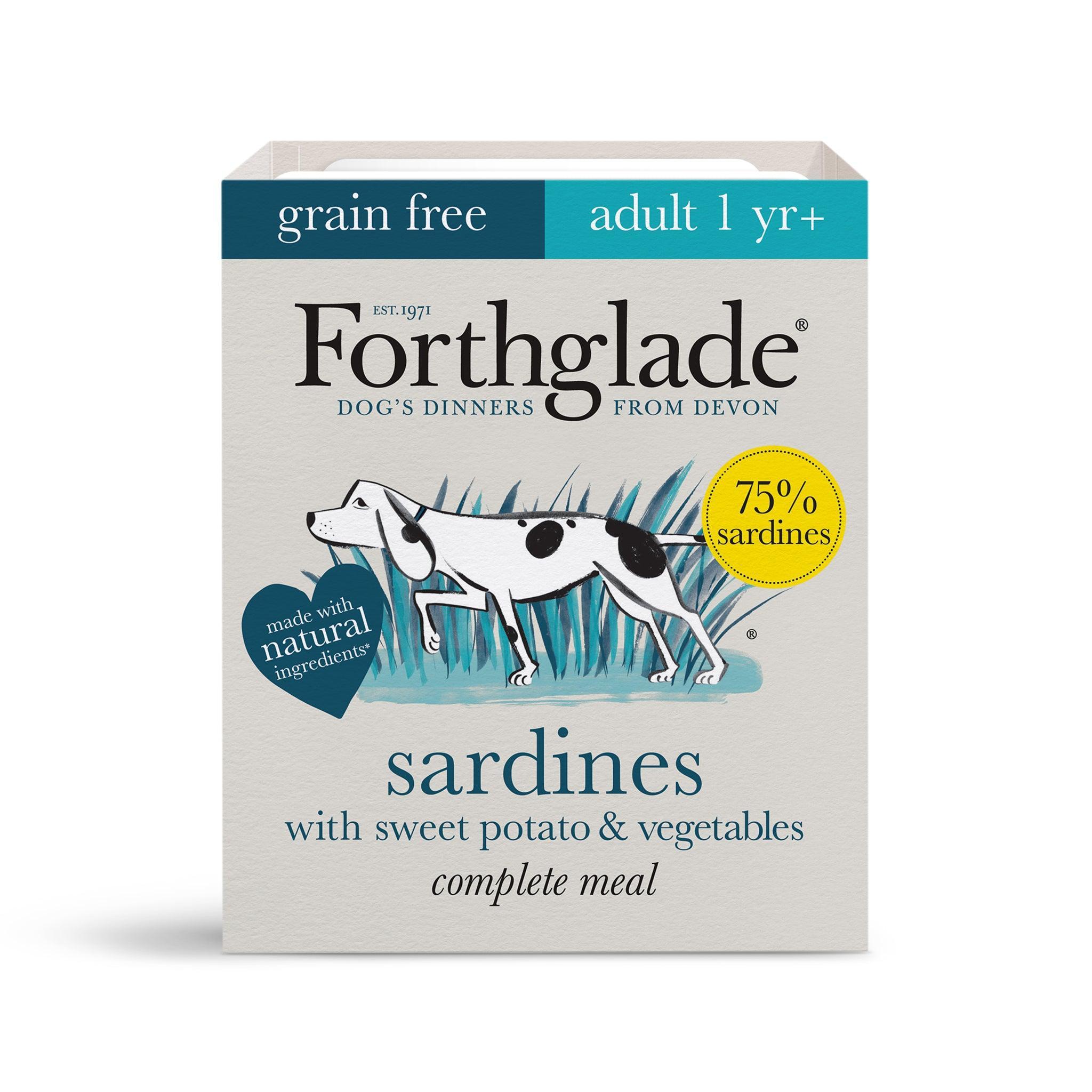 Forthglade Adult Complete Grain Free Sardines Trays 395g