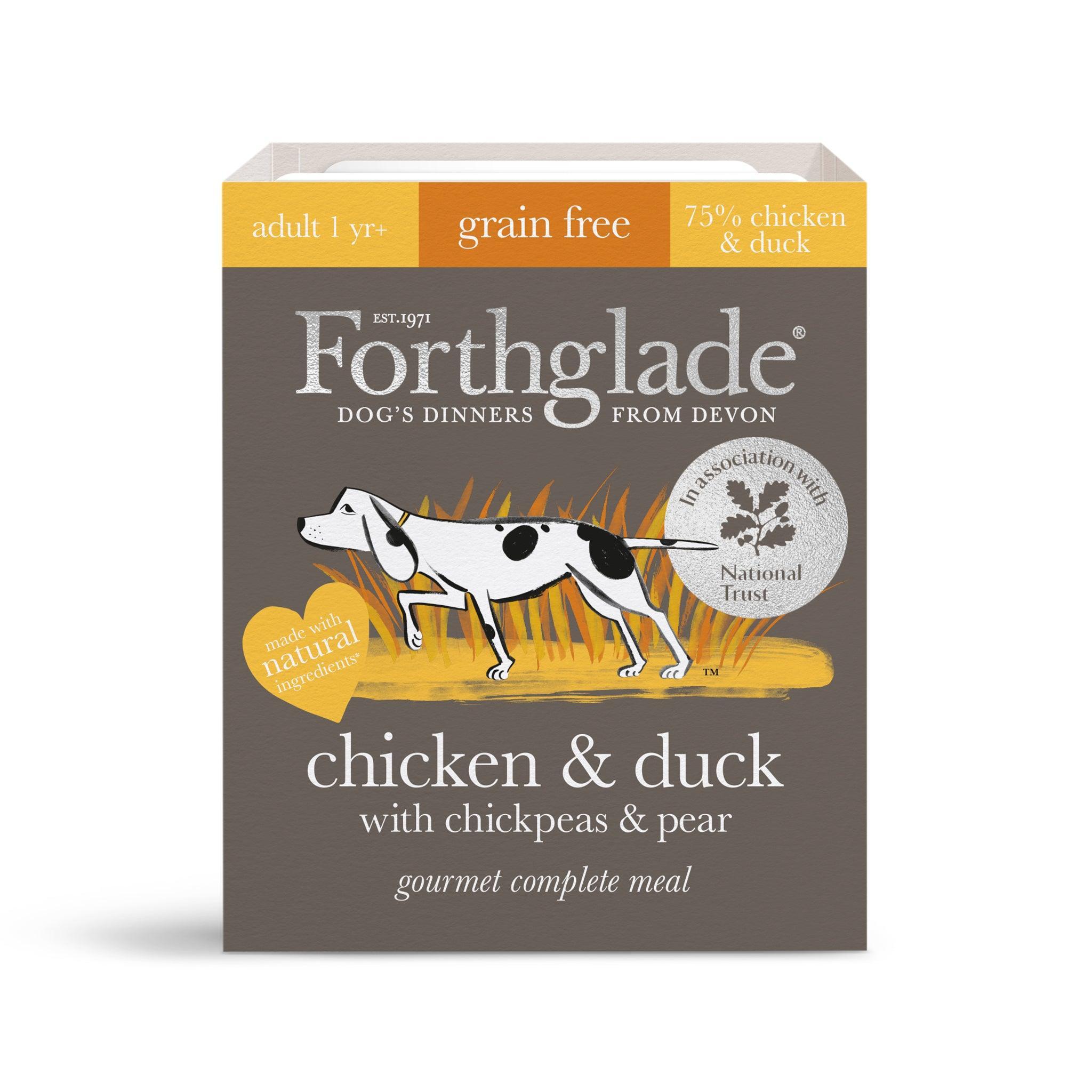 Forthglade Adult Gourmet Grain Free Chicken & Duck Trays 395g