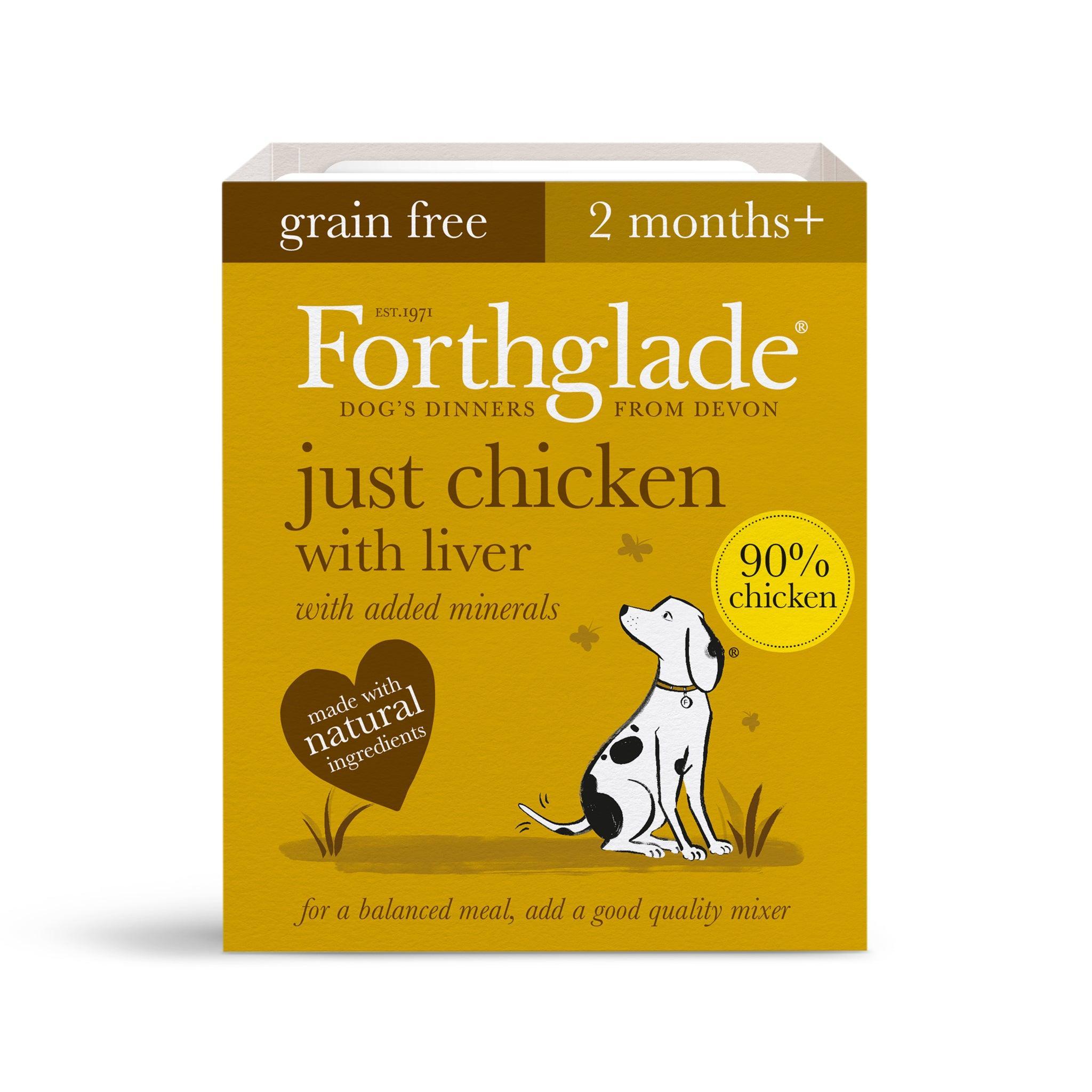Forthglade Adult Just Grain Free Chicken & Liver Trays 395g