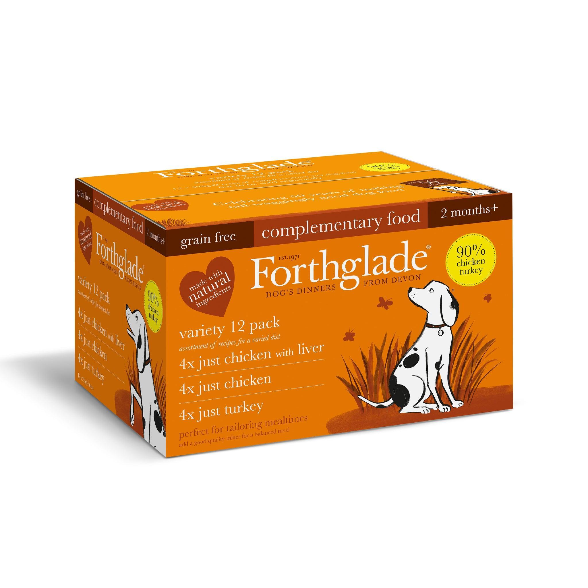 Forthglade Adult Just Grain Free Poultry Multicase Tray 395g