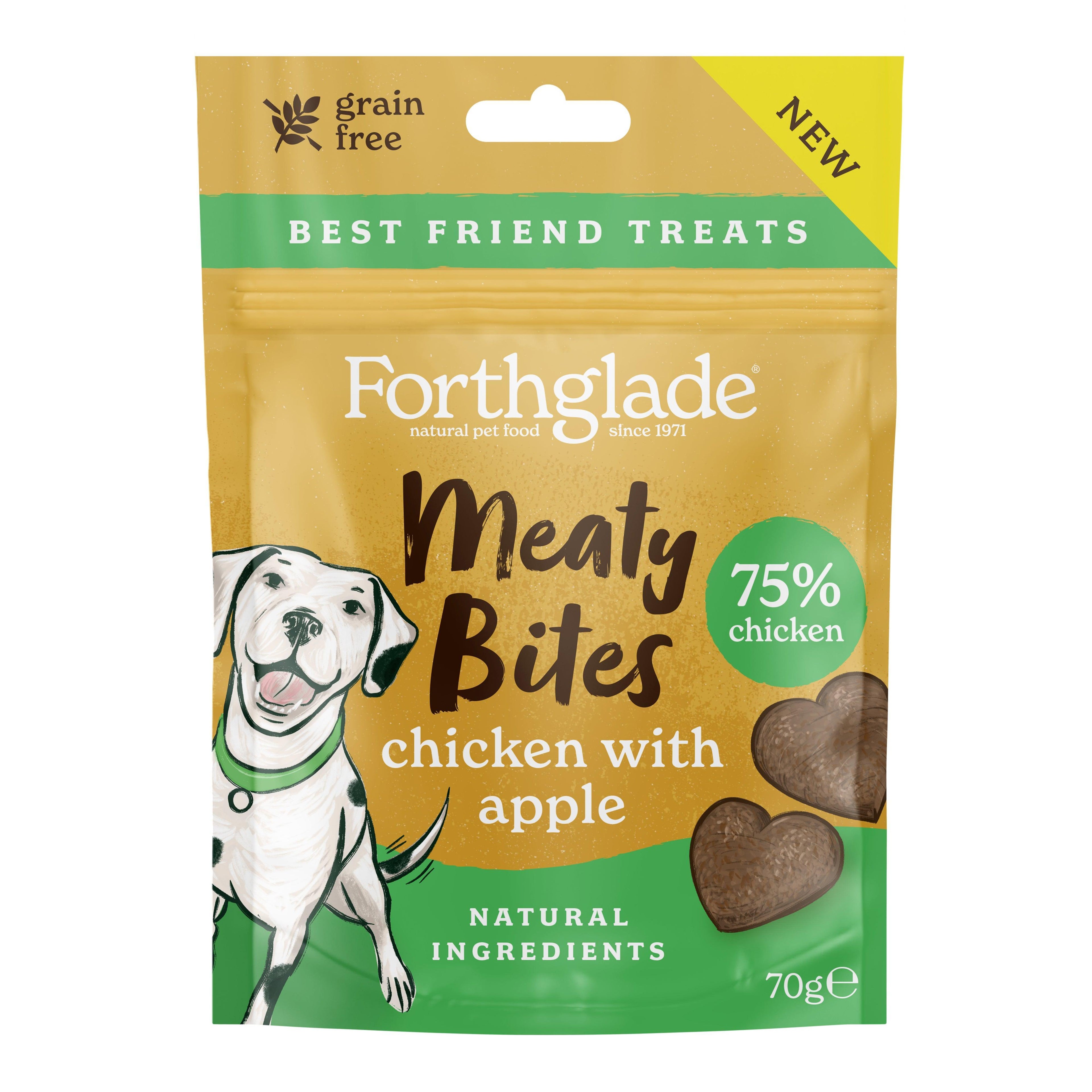 Forthglade Meaty Bites Grain Free Chicken with Apple Treats 70g