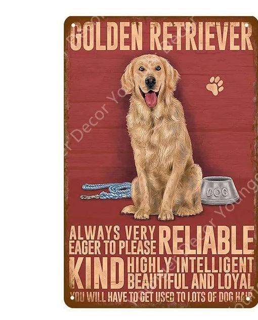 Golden Retriever Dog Tin Sign