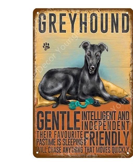 Greyhound Dog Tin Sign