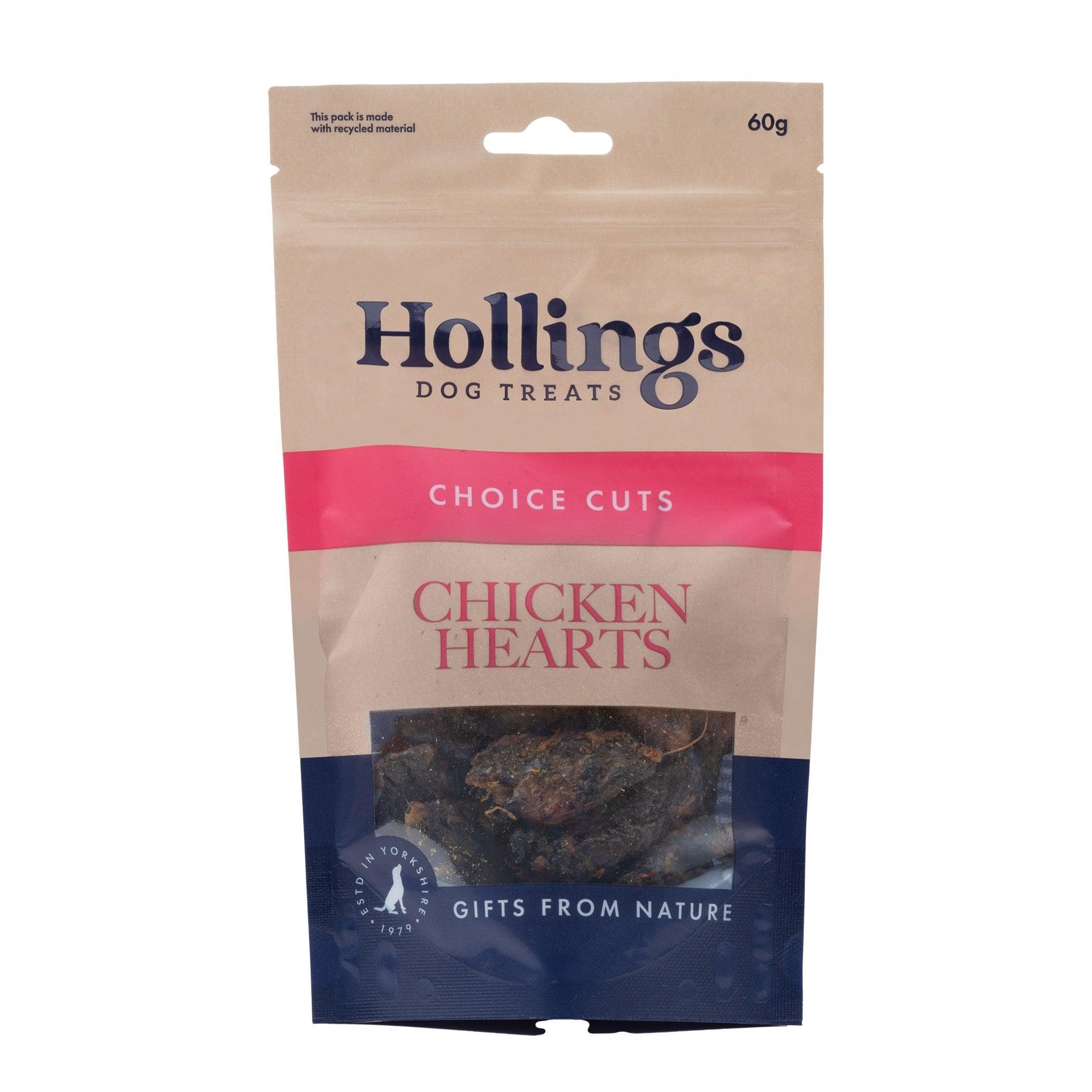 Hollings 100% Nat Chicken Hearts 60g