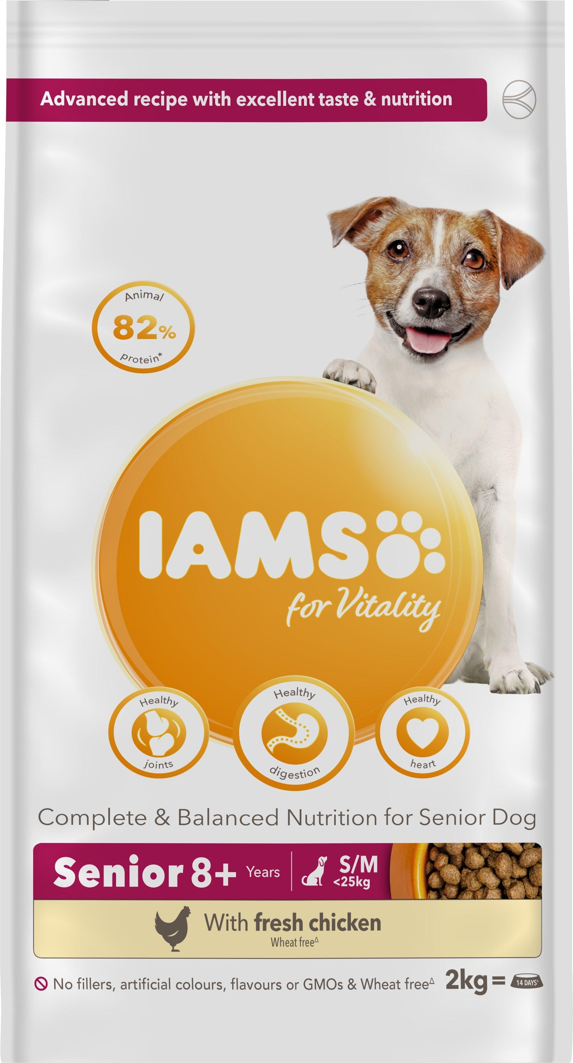 Iams Dog Senior Vitality S/M Chick 2kg