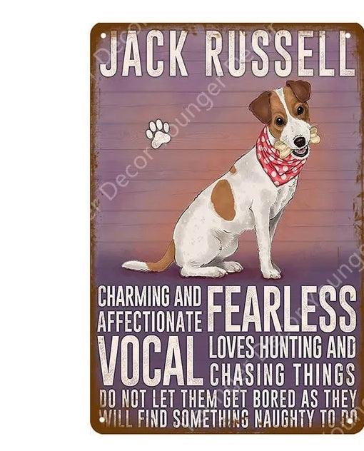 Jack Russel Dog Tin Sign