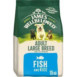 James Wellbeloved Adult Large Breed Dry Dog Food Fish & Rice 15kg