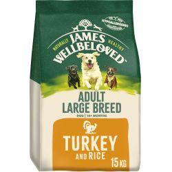 James Wellbeloved Adult Large Breed Dry Dog Food Turkey & Rice 15kg
