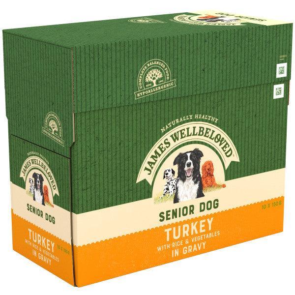 James Wellbeloved Dog Senior Turkey Grvy Pch 10x150g