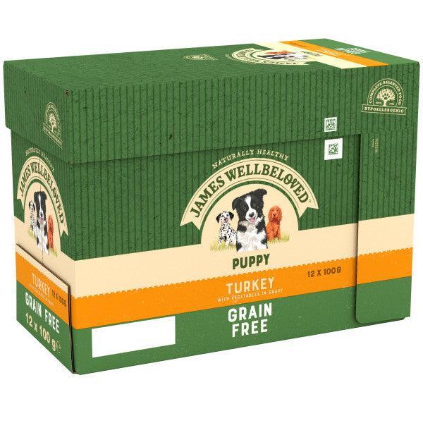 James Wellbeloved Puppy Grain Free Turkey Grvy Pch 12x100g